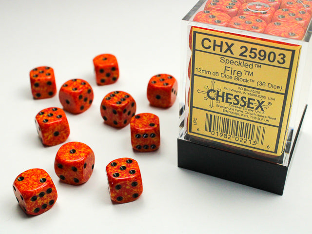 Speckled Fire 12mm d6 Dice Block (36 dice)