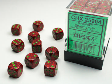 Speckled Strawberry 12mm d6 Dice Block (36 dice)