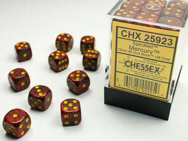 Speckled Mercury 12mm d6 Dice Block (36 dice)