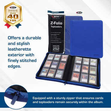 Z-Folio 9-Pocket Album - Toploaders - Blue