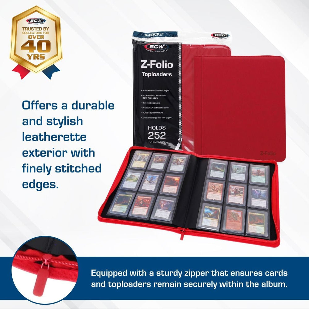 Z-Folio 9-Pocket Album - Toploaders - Red