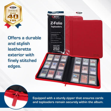 Z-Folio 9-Pocket Album - Toploaders - Red