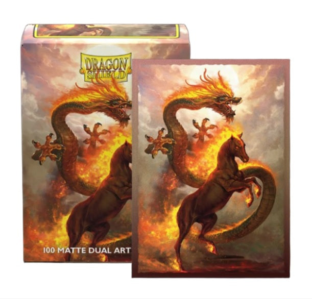 Dragon Shields: (100) Matte Dual Art - Fire Horse 2026