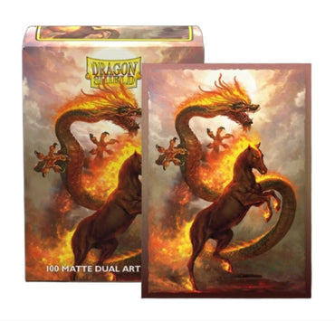 Dragon Shields: (100) Matte Dual Art - Fire Horse 2026
