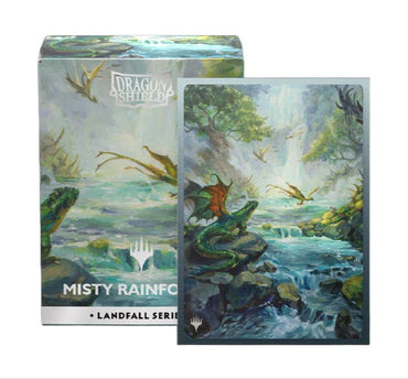 Dragon Shields: (100) Matte Dual Art - Magic the Gathering - Landfall Series - Misty Rainforest