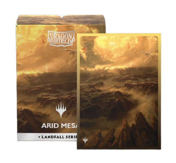 Dragon Shields: (100) Matte Dual Art - Magic the Gathering - Landfall Series - Arid Mesa