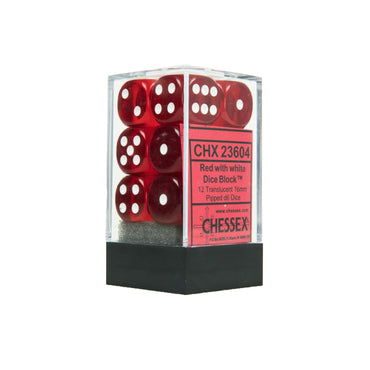 Translucent: 16mm D6 Red/White (12)