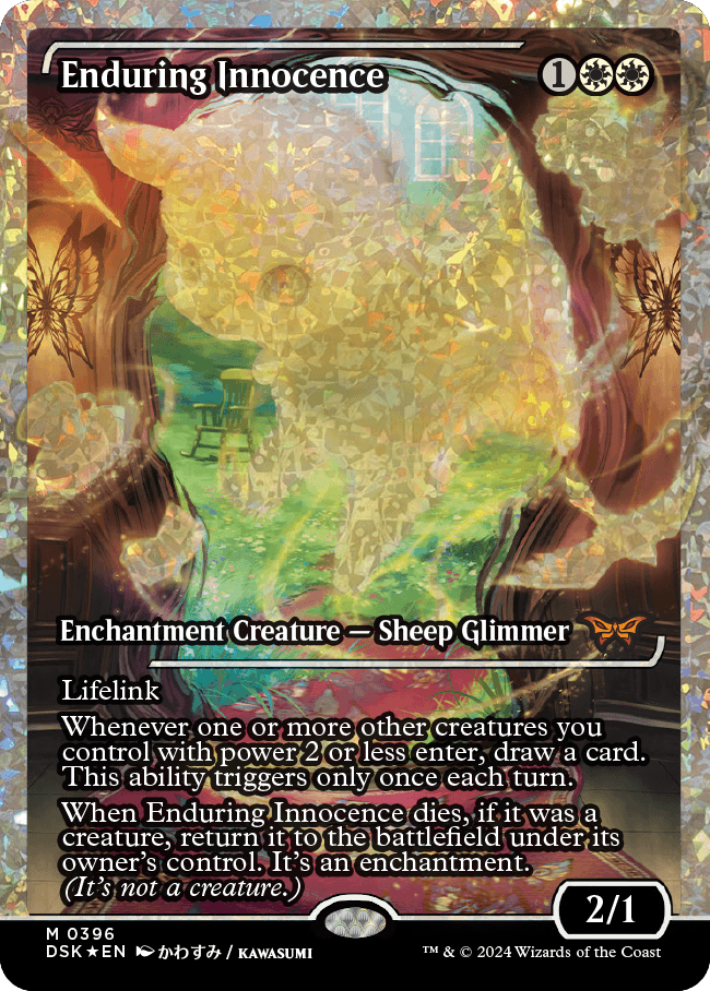 Enduring Innocence (Japan Showcase Fracture Foil) [Duskmourn: House of Enduring Innocence (Japan Showcase Fracture Foil) [Duskmourn: House of