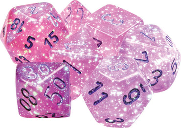 Borealis: Polyhedral Pink/silver Luminary 7-Die Set