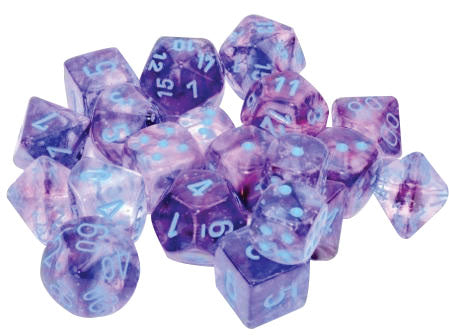 Nebula: Polyhedral Nocturnal/blue Luminary 7-Die Set