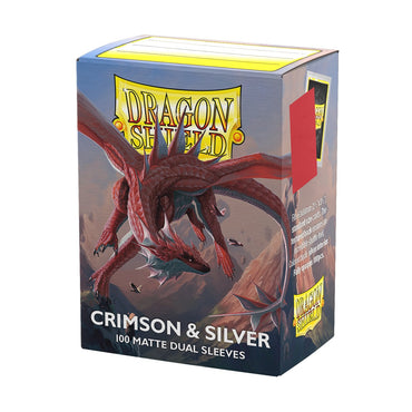 Dragon Shields: Standard Matte Dual - Crimson & Silver 100CT