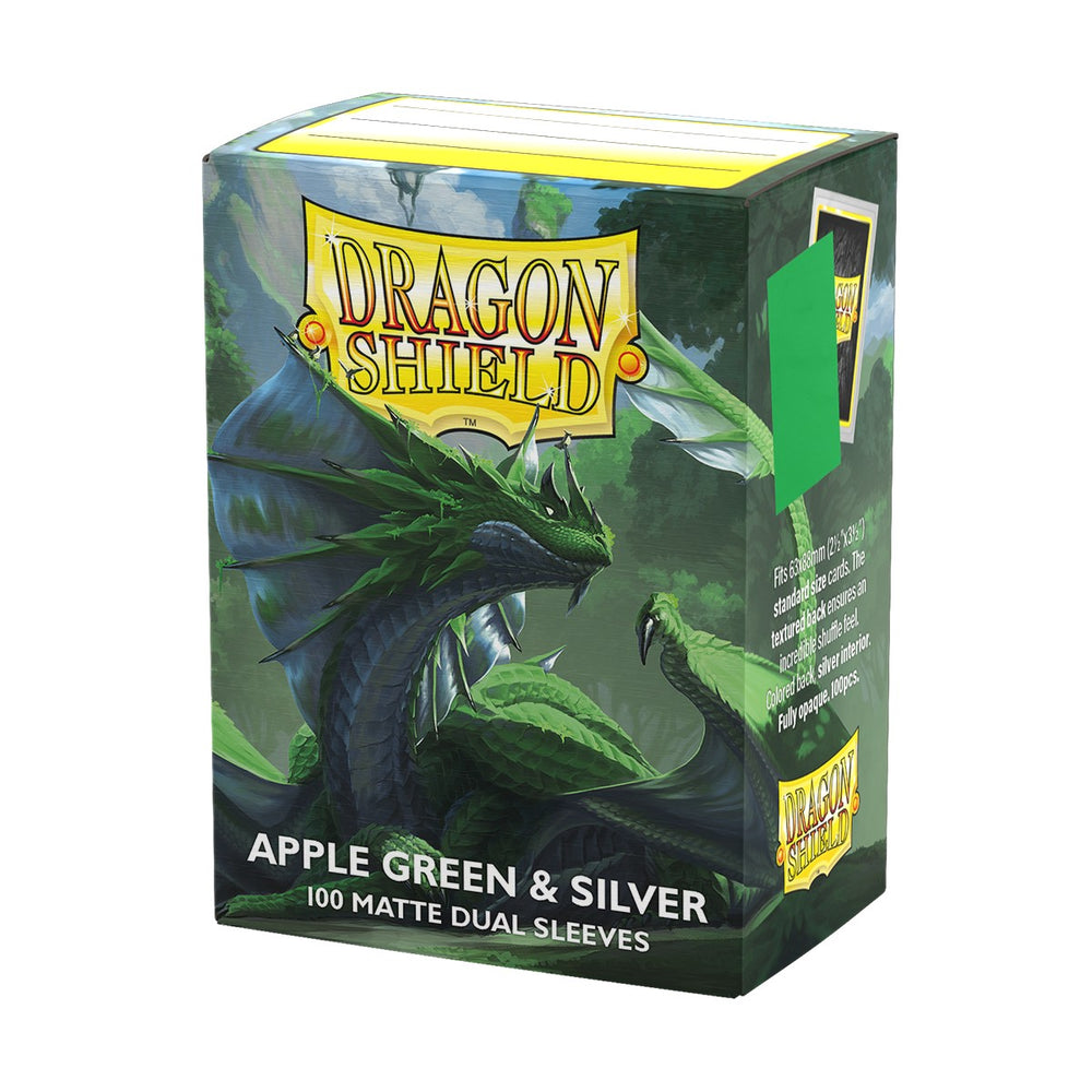 Dragon Shields: Standard Matte Dual - Apple Green & Silver 100CT