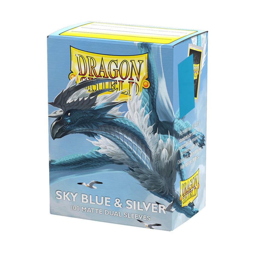 Dragon Shields: Standard Matte Dual - Sky Blue & Silver 100CT