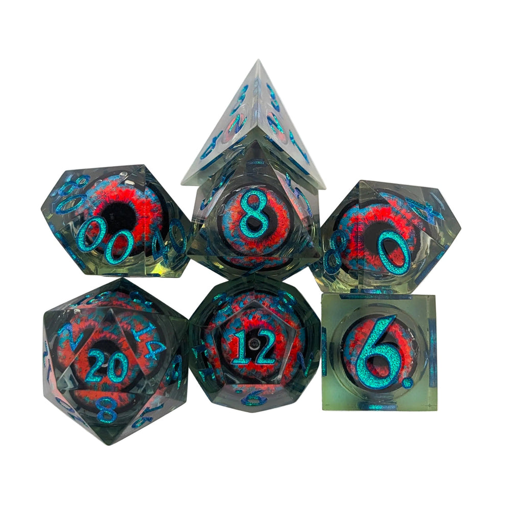 MDG: Hydra Eye Blue and Orange Liquid Core Dice Set