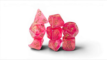 Chessex Lab Dice 10 Shimmer Ignis/Gold 7-Die Set