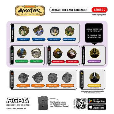 FIGPIN AVATAR THE LAST AIRBENDER SERIES 2 MYSTERY MINIS
