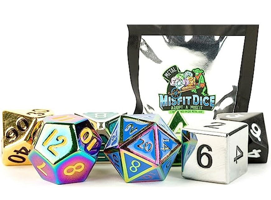 Mystery Misfit Metal Polyhedral Dice Set (7)