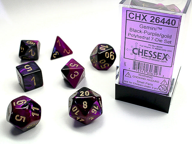 GEMINI 7-DIE SET BLACK-PURPLE/GOLD